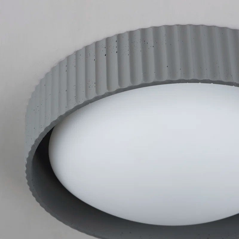 Arnold ‎Minimalist Round Led Fluted Concrete Ceiling Light