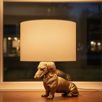 Aurea Unique Animal Table Lamp - Dog Sculptural Accent Lighting for Bedroom & Living Room