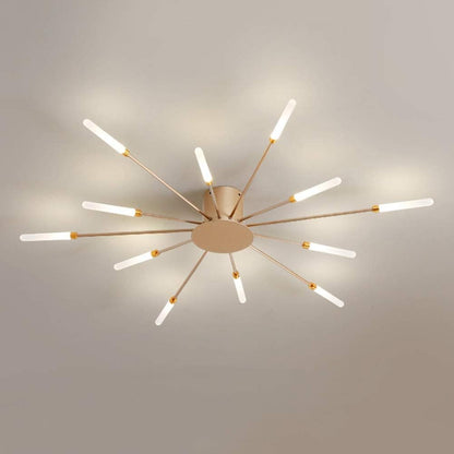 Pranika Modern Sputnik LED Fireworks Semi Flush Mount Ceiling Light