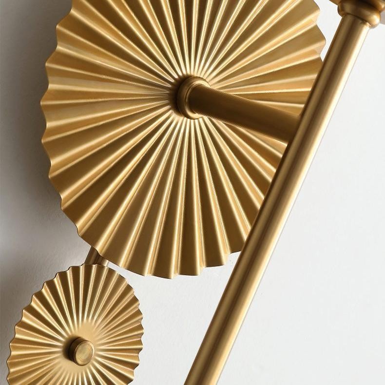 Solstice Brushed Brass Crystal Ribbed Glass Wall Sconce