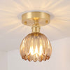 Ozir Stained Glass Flush Mount Tulip Light