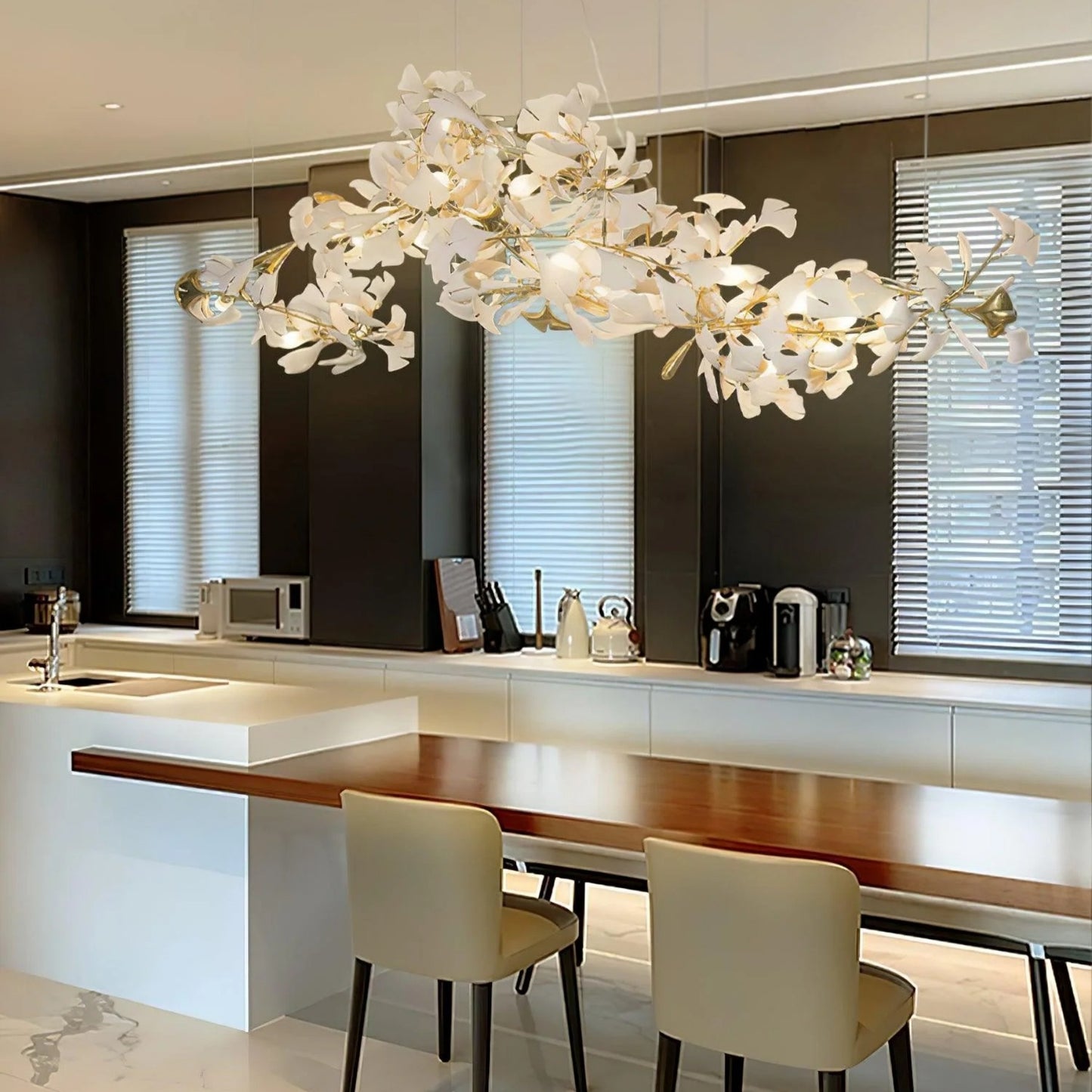 Vesper Luxurious Ginkgo Leaf Chandelier