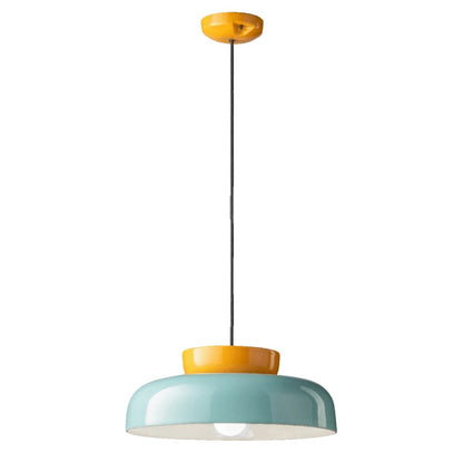 Smith Modern Nordic Bauhaus Macarons Bowl Shade Ceramic Pendant Light