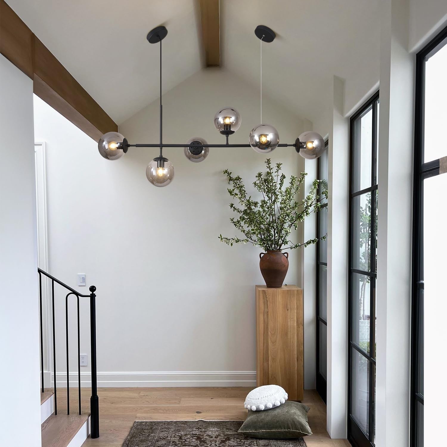 Celestina 6 Light Linear Glass Orb Pendant Light