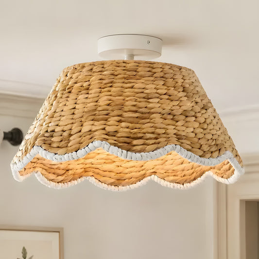 Thaloriel Farmhouse Rattan Flower Ceiling Light