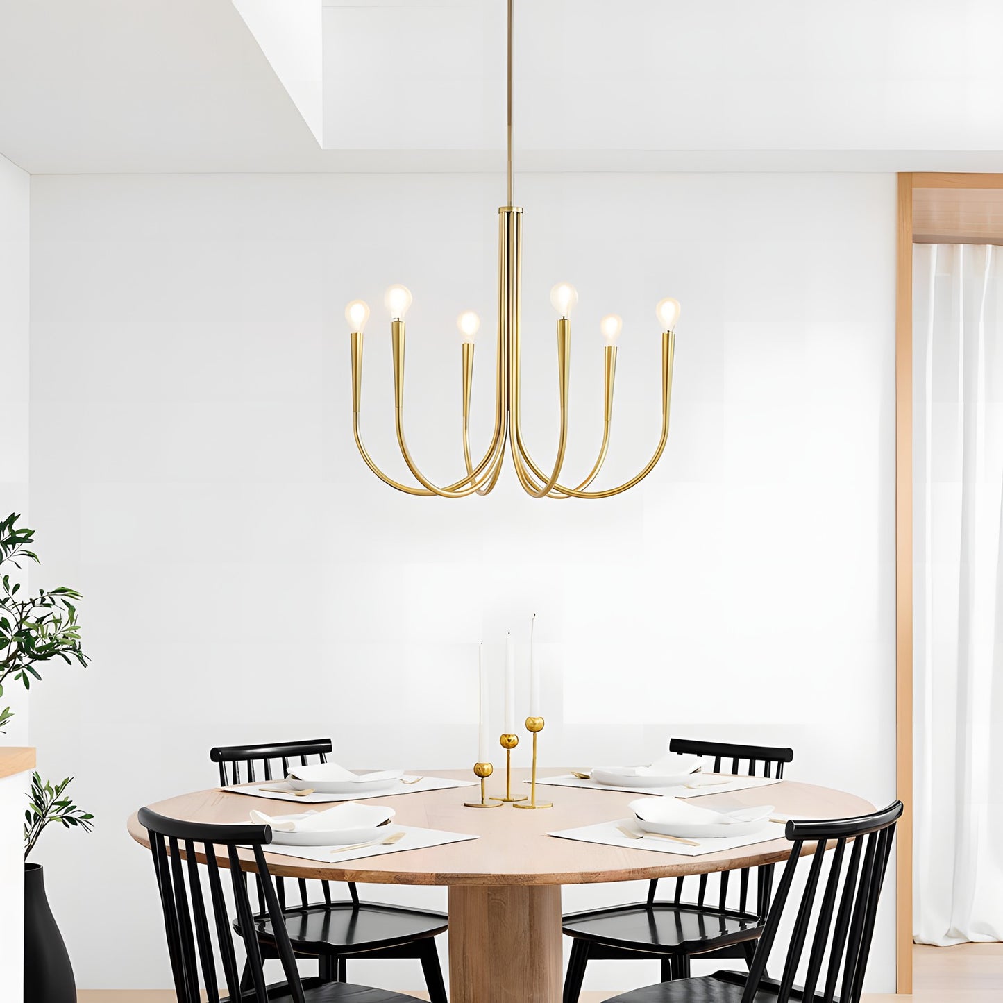 Luren Light Luxury Candle Iron Branch Chandelier
