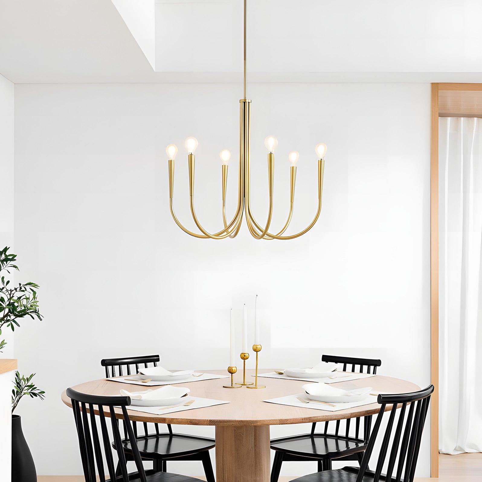 Luren Light Luxury Candle Iron Branch Chandelier