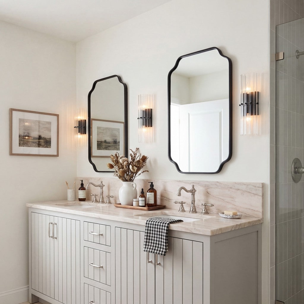 Vovizy Farmhouse Double Mallory Crystal Sconce