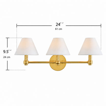Lennox Luxurious Triple Metal Aged Brass Sconce