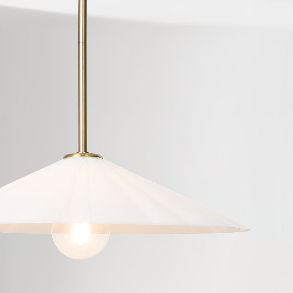 Veythra Modern Minimalist Rippled Glass Cone Pendant Lamp