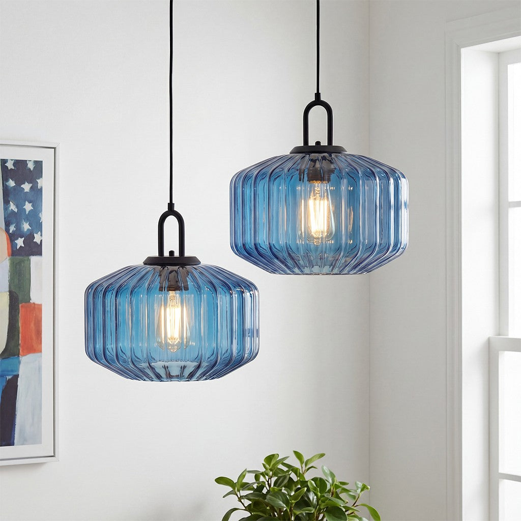 Ivan Vintage Handmade Striped Glass Pendant Light