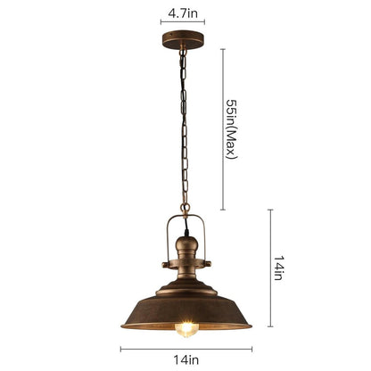 Carmen Industrial Antique Metal Horn Shaped Pendant Light