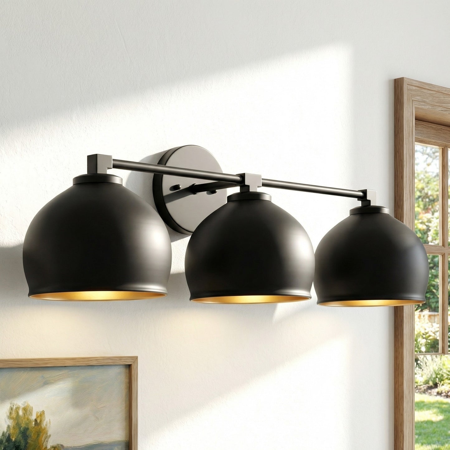 Conrad Vintage 3 Heads Bellflower Glass Wall Sconce