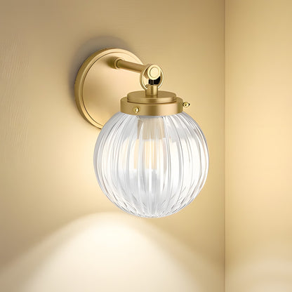 Briar Rustic Cooper Ribbed Glass Globe Sconce