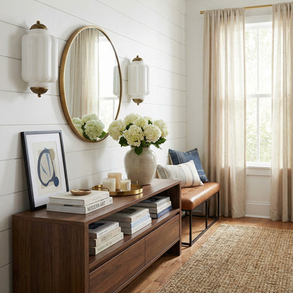 Michael Vintage Eloise Milk Glass Flush Wall Light