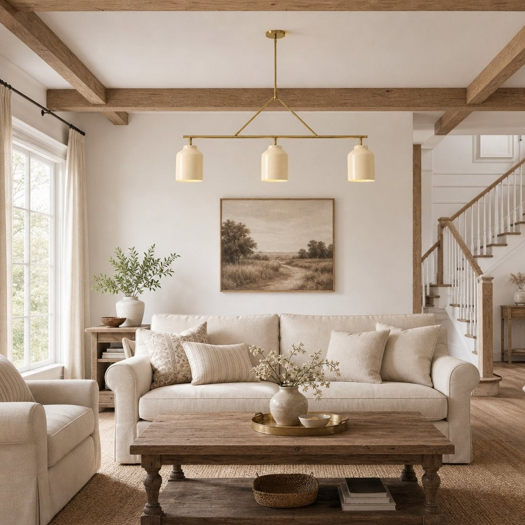 Drilon Elegant Brass Cylinder Shade 3-Light Chandelier