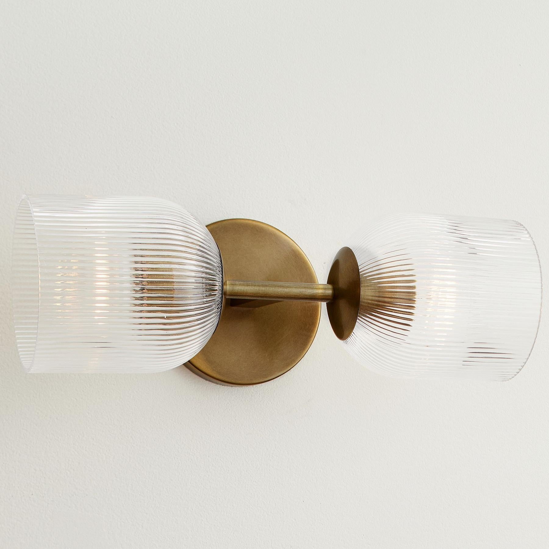 Alain Cooper Ribbed Glass Wall Sconce