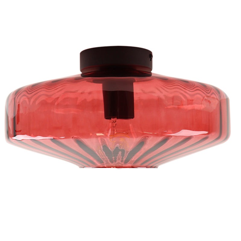 Ember Vintage Multi Color Water Ripple Glass Ceiling Light