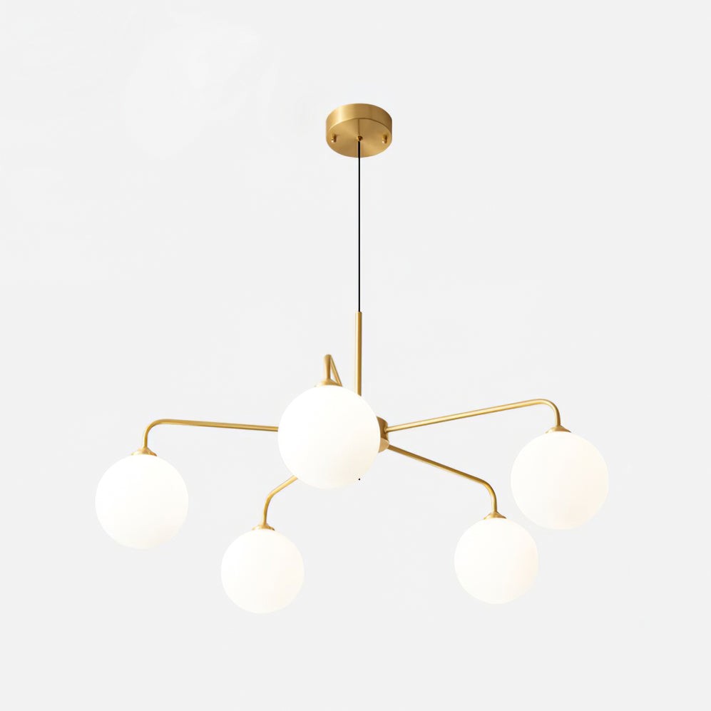Maytoni Modern 5 Lights White Glass Globe Chandelier