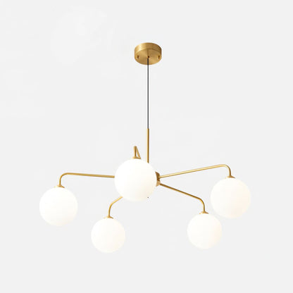 Maytoni Modern 5 Lights White Glass Globe Chandelier