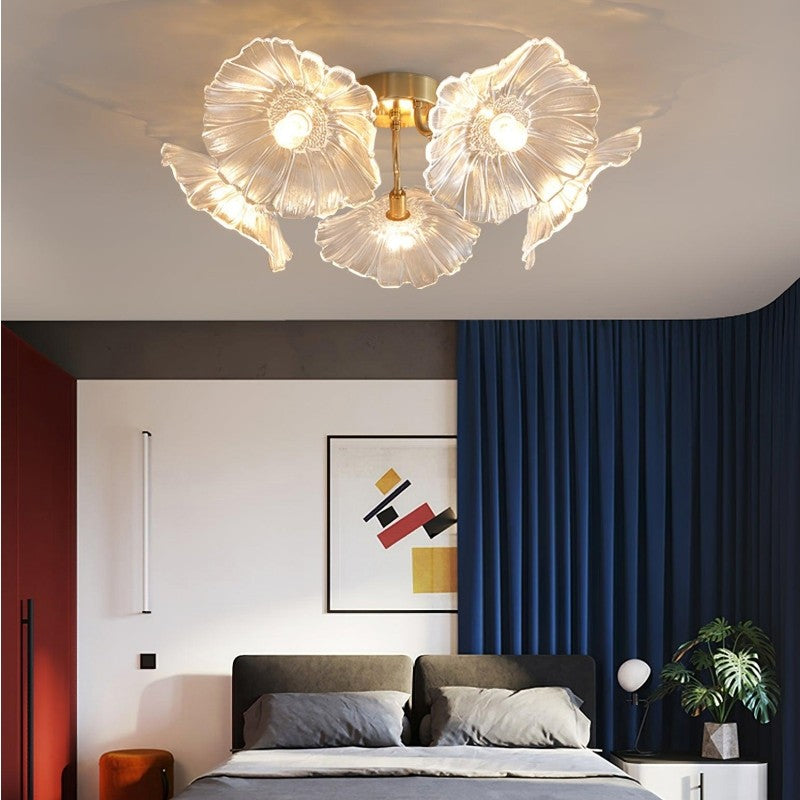 Pranavi Lotus Leaf Glass Ceiling Light