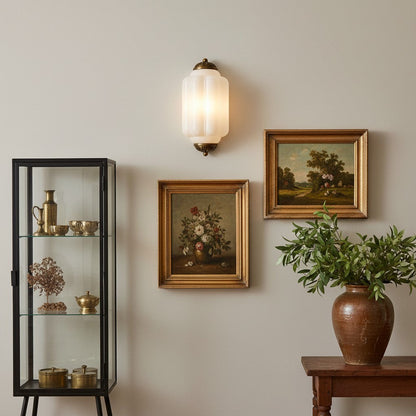 Vintage Elegant Milk Glass Eloise Wall Sconce - Retro Accent Lighting for Bathroom\Bedroom\Hallway
