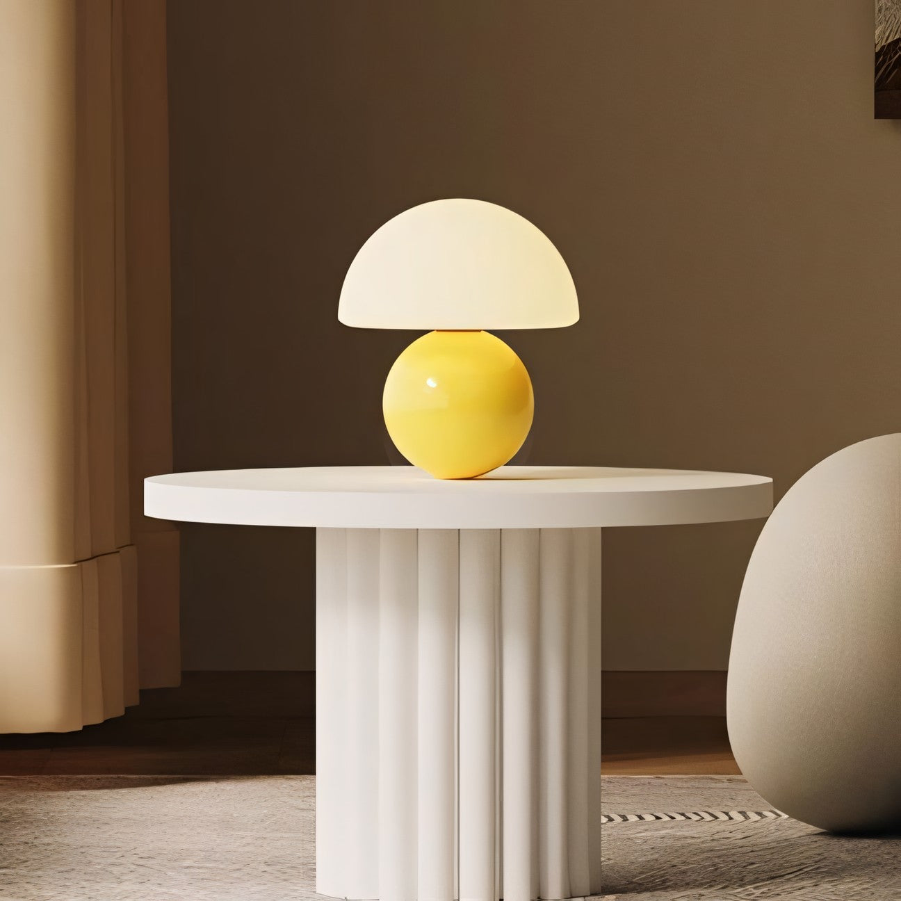 Evinth Mini Colorful Ceramic Base Mushroom Table Lamp