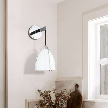 Aeryn White One Light Dome Shade Wall Sconce