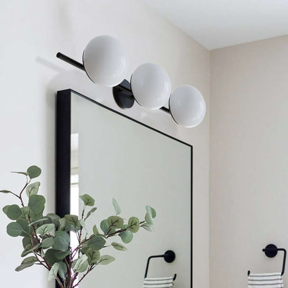 Larian White Glass Globe Bathroom Vanity Light