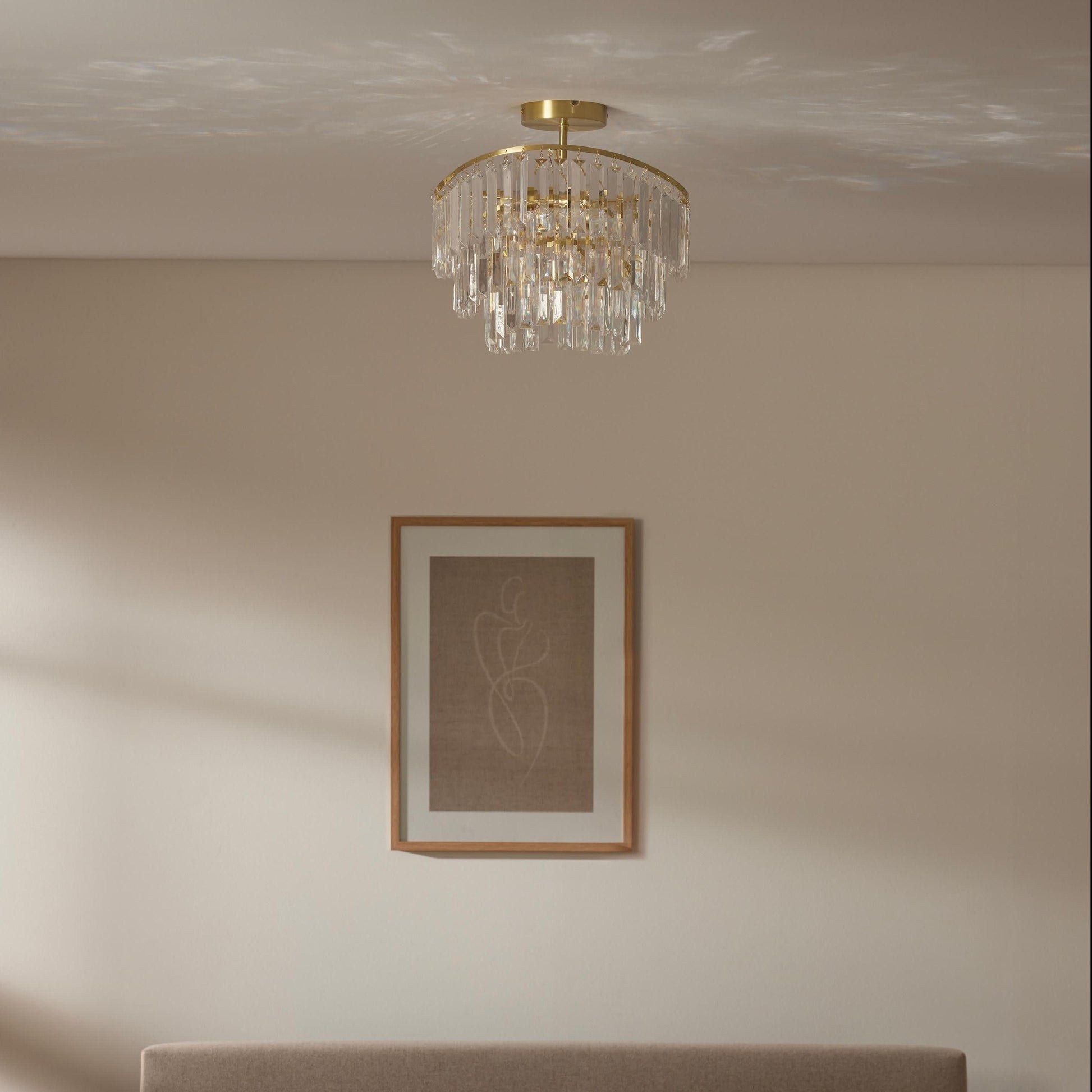 Deneuve Farmhouse Tiered Glass Brass Ceiling Light