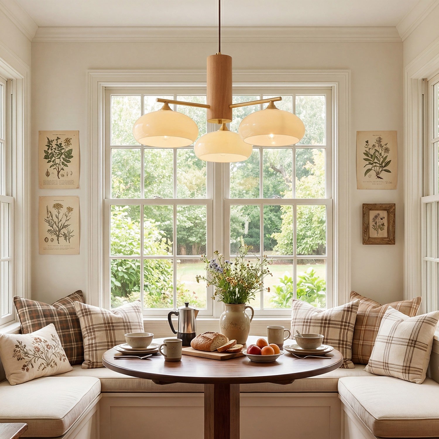 Xanthea Elliptical Persimmon Milk Glass Chandelier