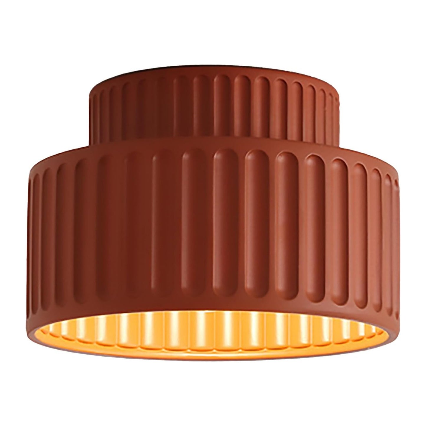 Nicola Vintage Resin Cream Breeze Drum Semi-Flush Mount Ceiling Light