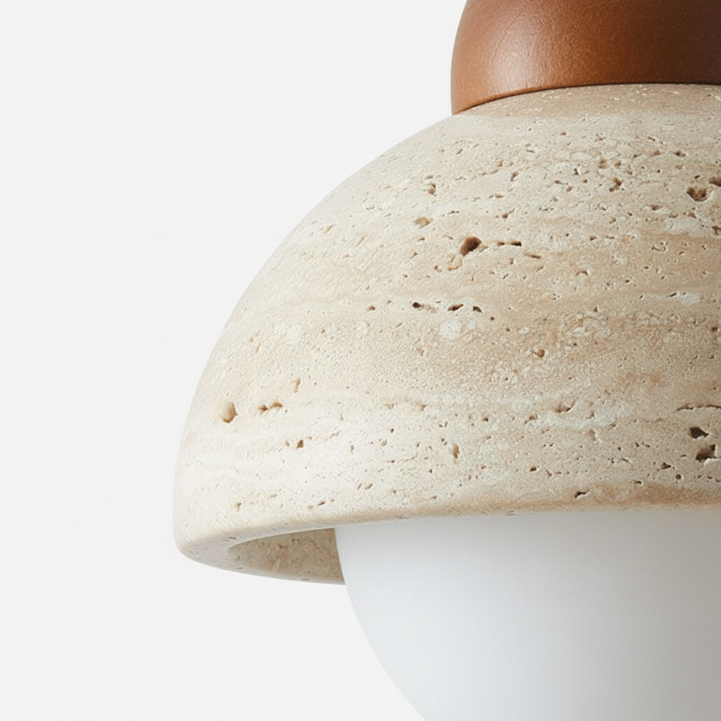 Josiah Modern Solid Wood Travertine Wall Lamp