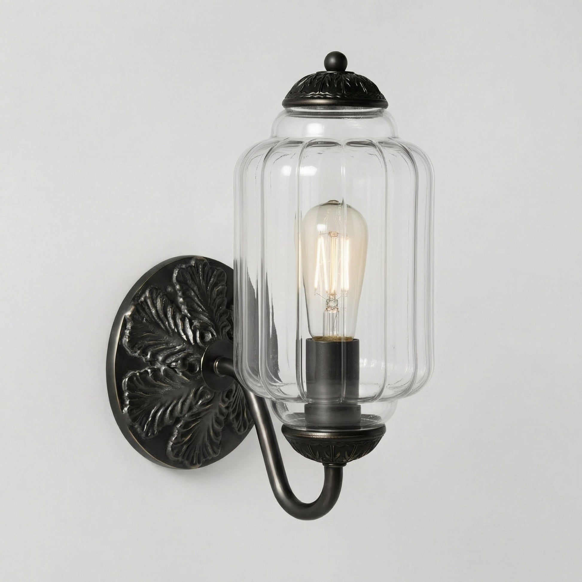 Cyrilith Vintage Milk Glass Oiled Brass Eloise Sconce