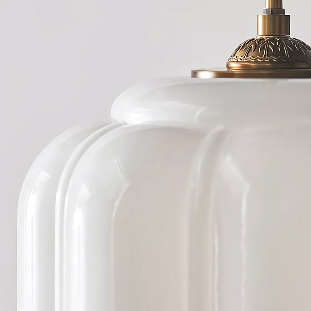 Vortan Antique Brass Green Glass Semi-Flush Mount Eloise Pendant Lamp