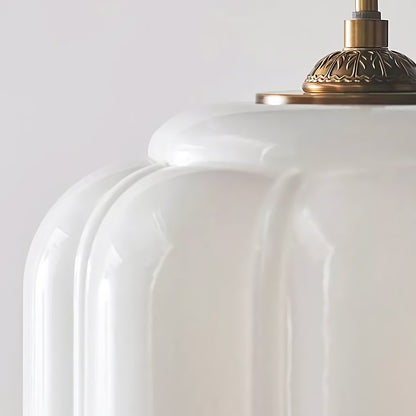 Vortan Antique Brass Green Glass Semi-Flush Mount Eloise Pendant Lamp