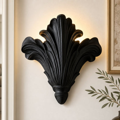 Brinley French Mid-century Resin Scallop Wall Sconce