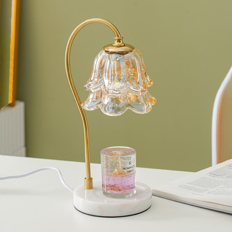 Keya Flower Dimmable Melted Wax Marble Glass Table Lamp
