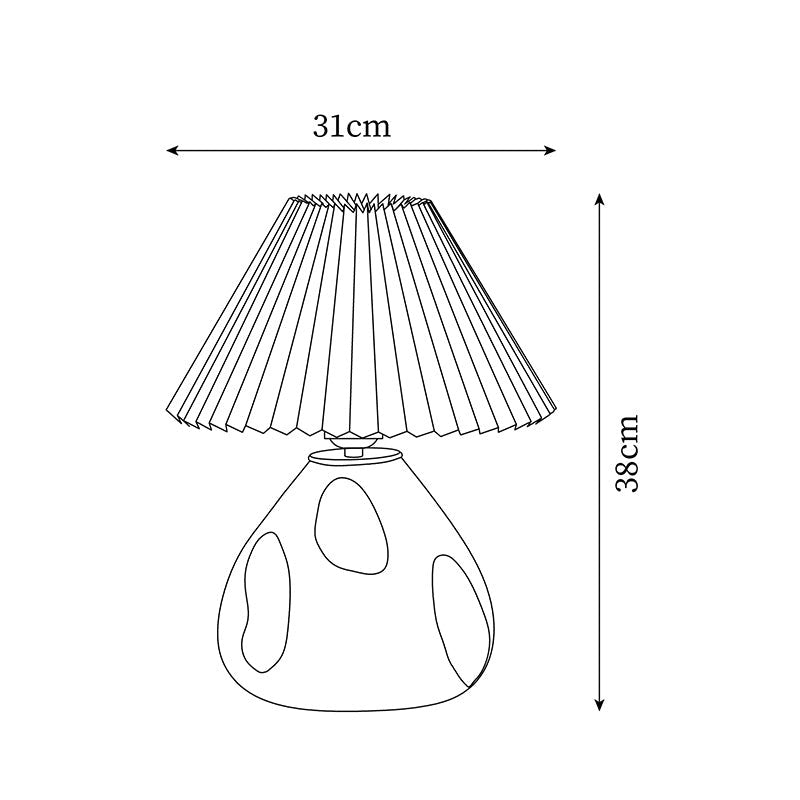 Solivian Vintage Pleated Cavolo Ceramic Table Lamp