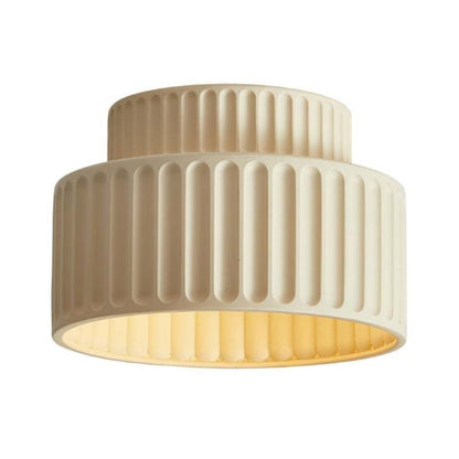 Nicola Vintage Resin Cream Breeze Drum Semi-Flush Mount Ceiling Light