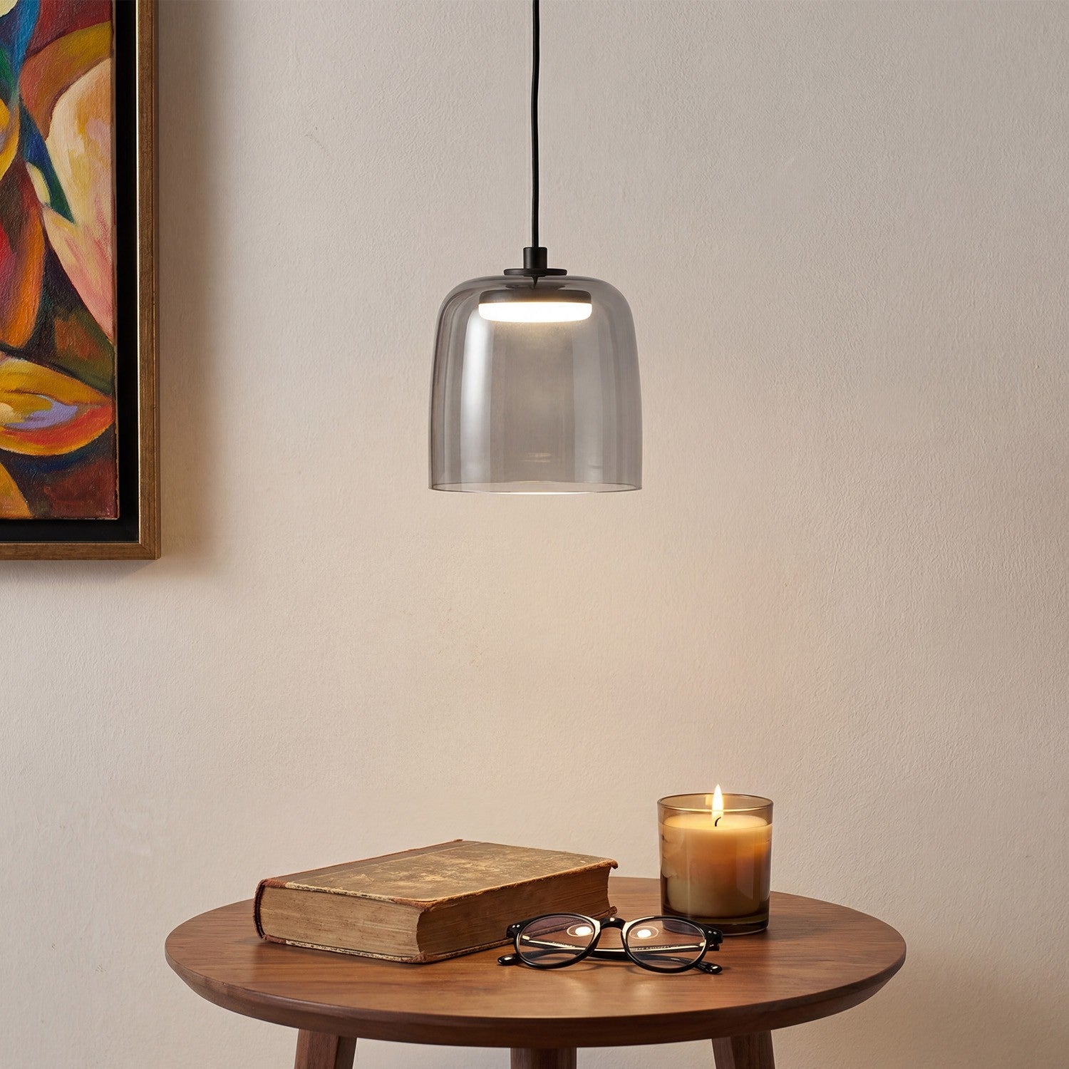 Zaire Bowl Shaped Layer Stained Glass Pendant Light