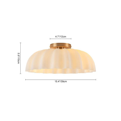 Solira Modern Pleated Milk Glass Ceiling Light