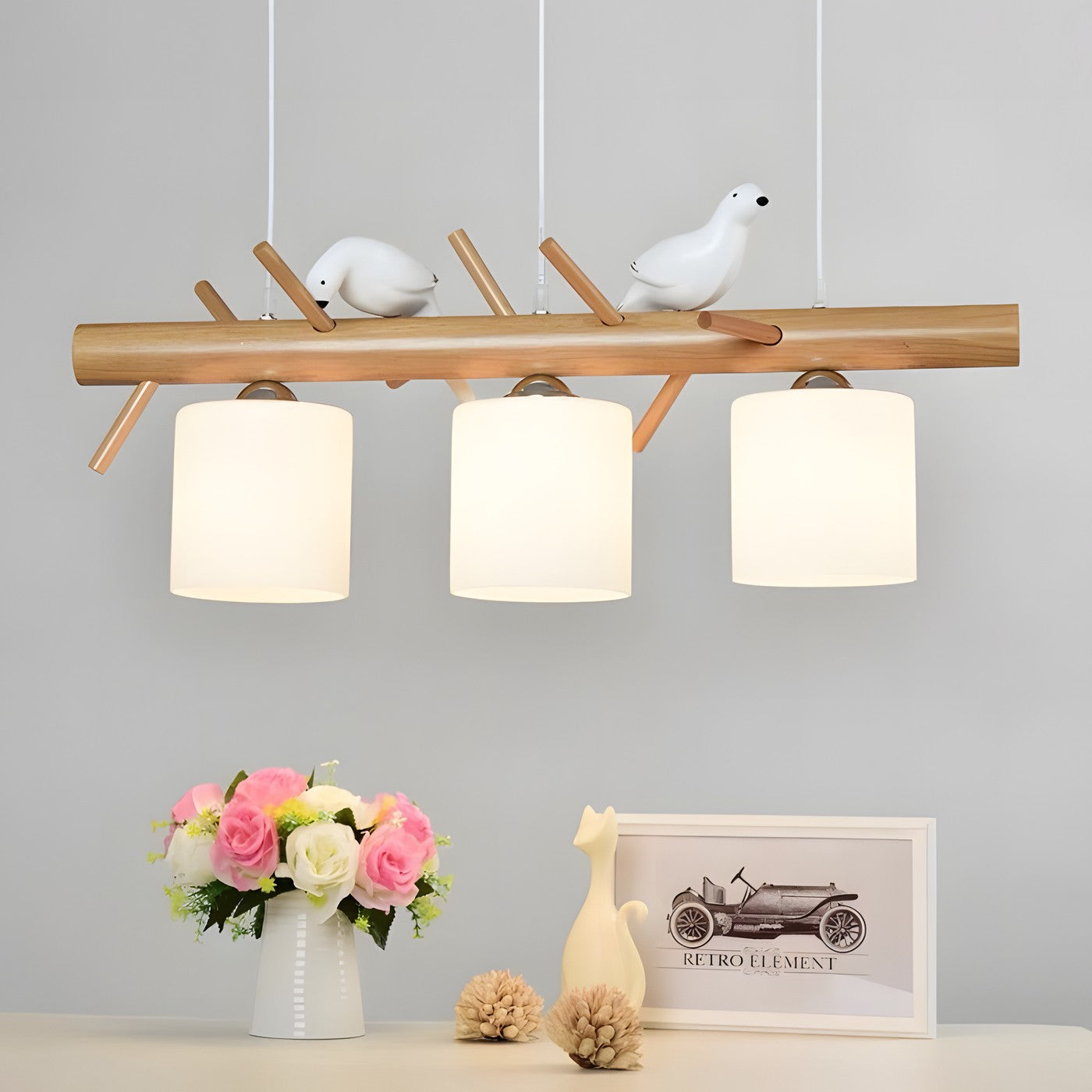 Bird Wooden Chandelier