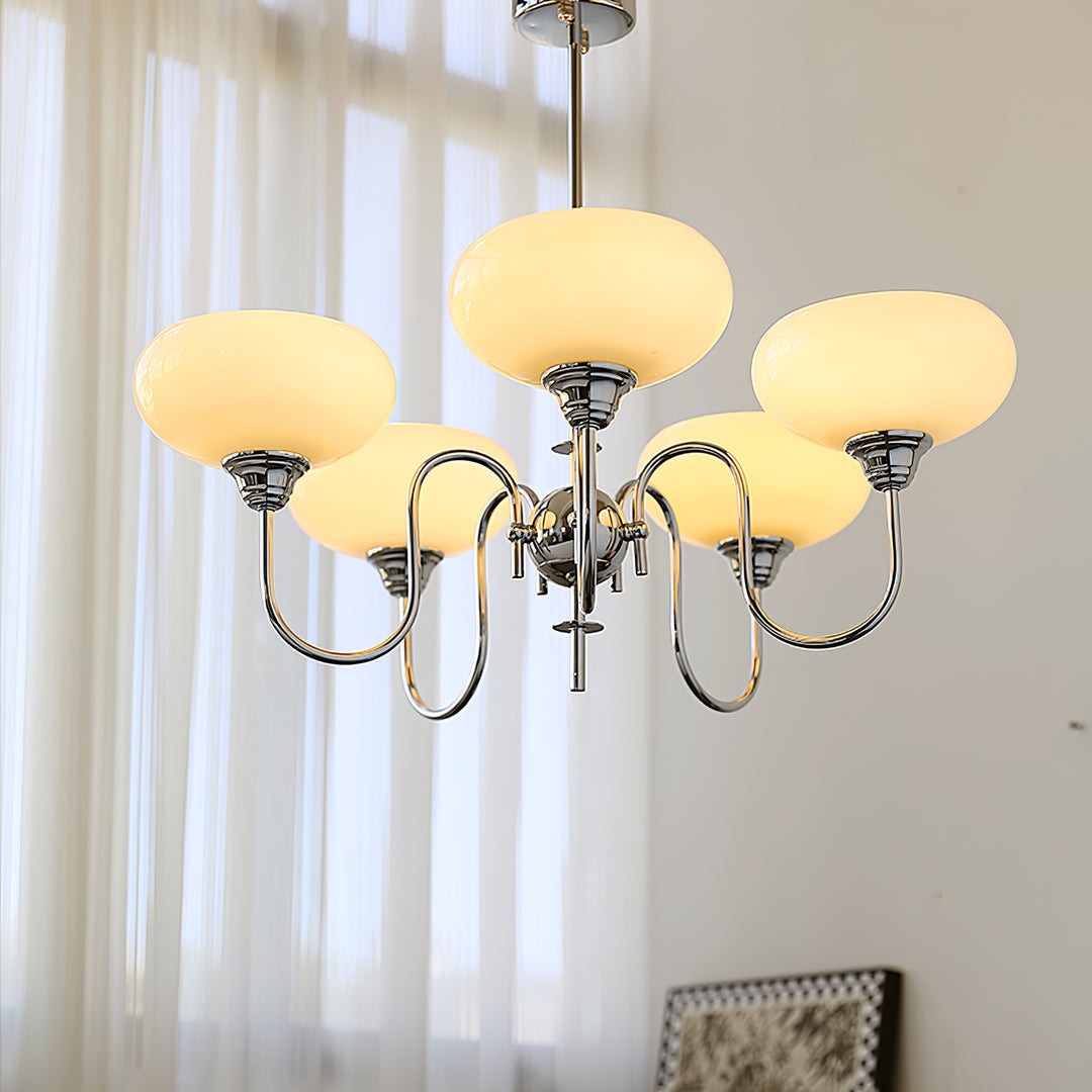 Luna Cream White Bubble Glass Chandelier