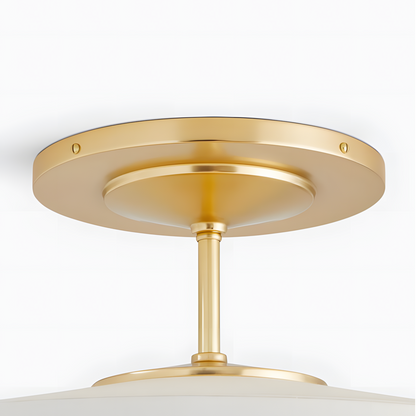 Delaney Rustic Fabric Drum Semi-Flush Mount Ceiling Light