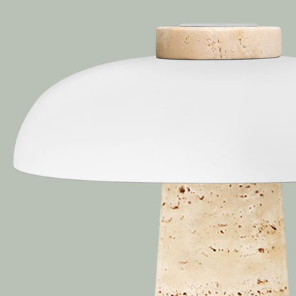 Salma Travertine Mushroom LED Table Lamp
