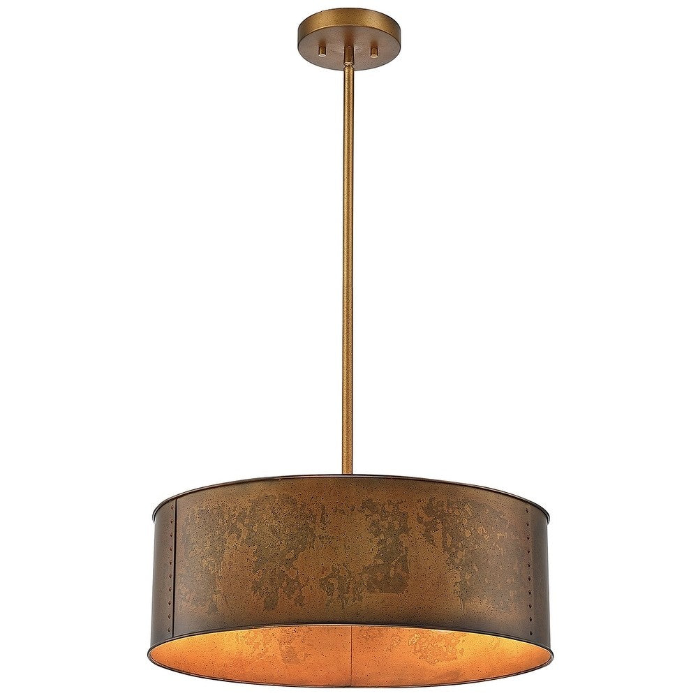 Zanthe 4 Light Vintage Industrial Iron Drum Chandelier