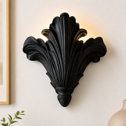 Brinley French Mid-century Resin Scallop Wall Sconce
