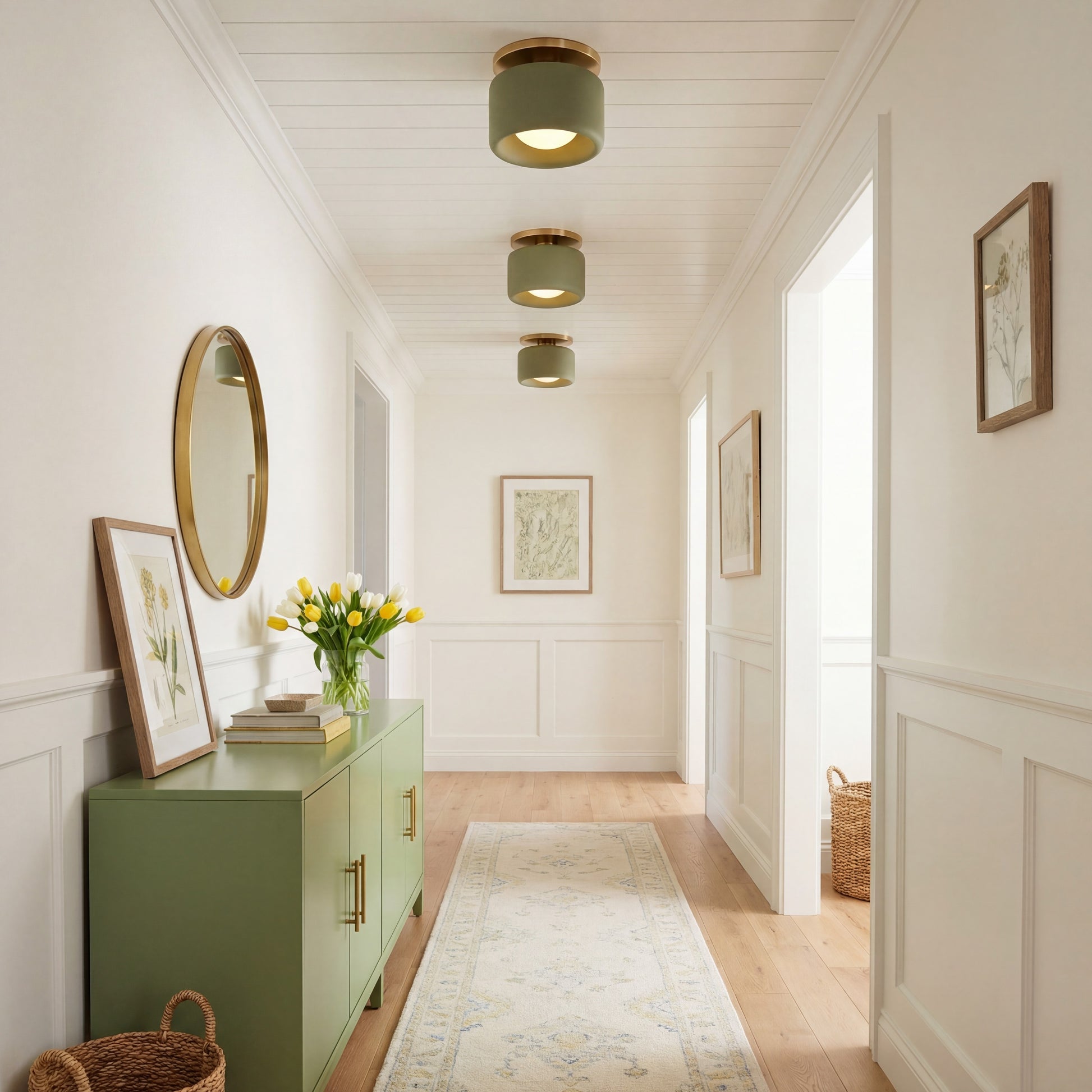 Aura Modern Porcelain Flush Mount Ceiling Light