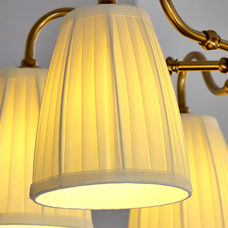 Cadmus Gold Textile Lamp Shade Semi Flush Mount Lighting